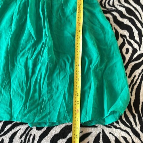 BCBG maxazaria emerald green asymmetrical one shoulder ruffle silk mini dress - Picture 15 of 16
